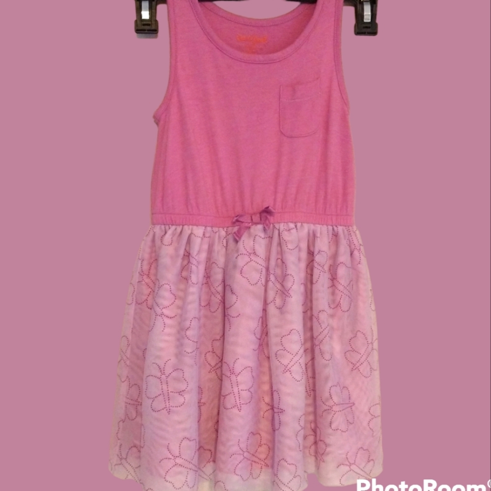 Pink dress with butterfly skirt